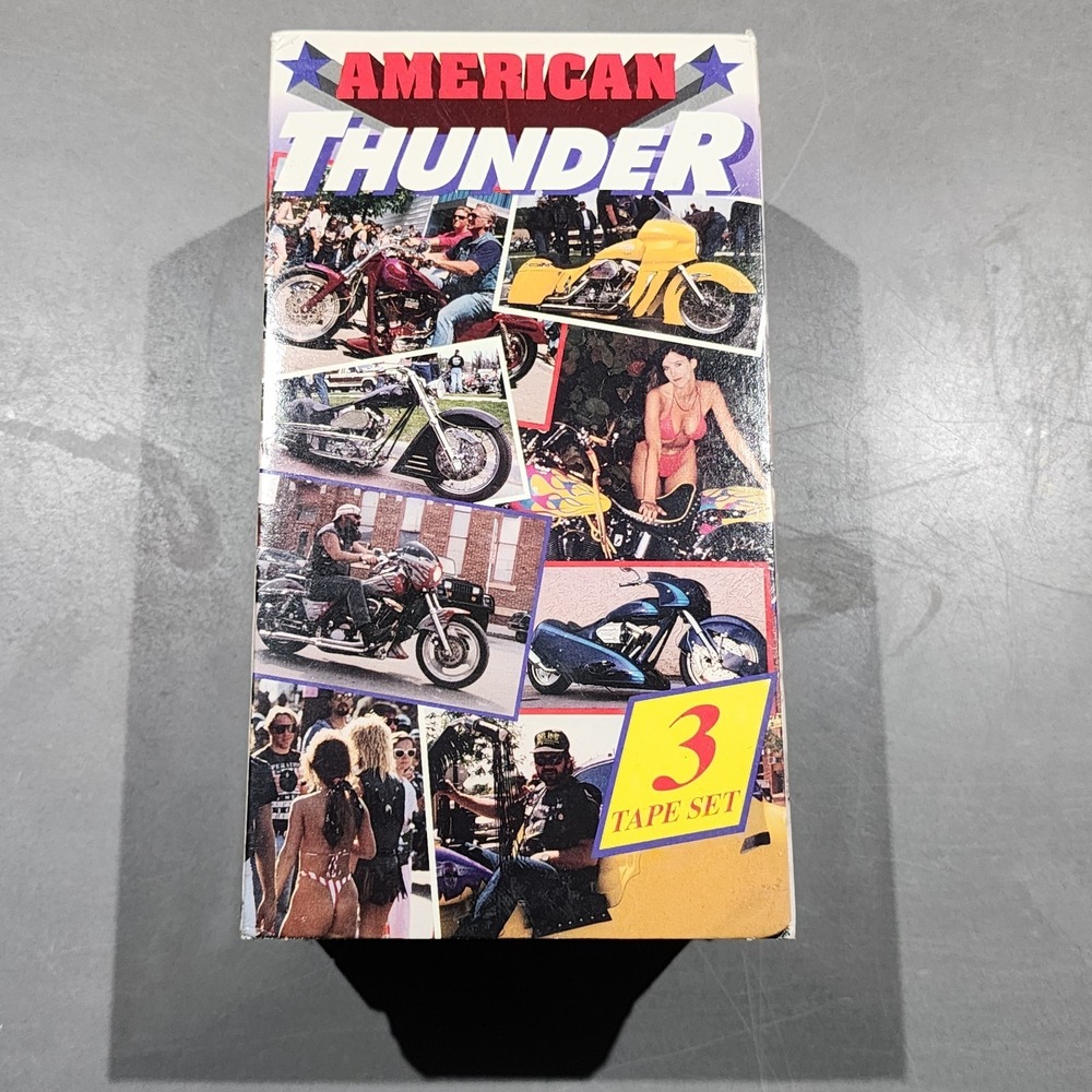 Vintage American Thunder 3 Tape VHS Box Set Sturgis '94 Daytona Bike Week...